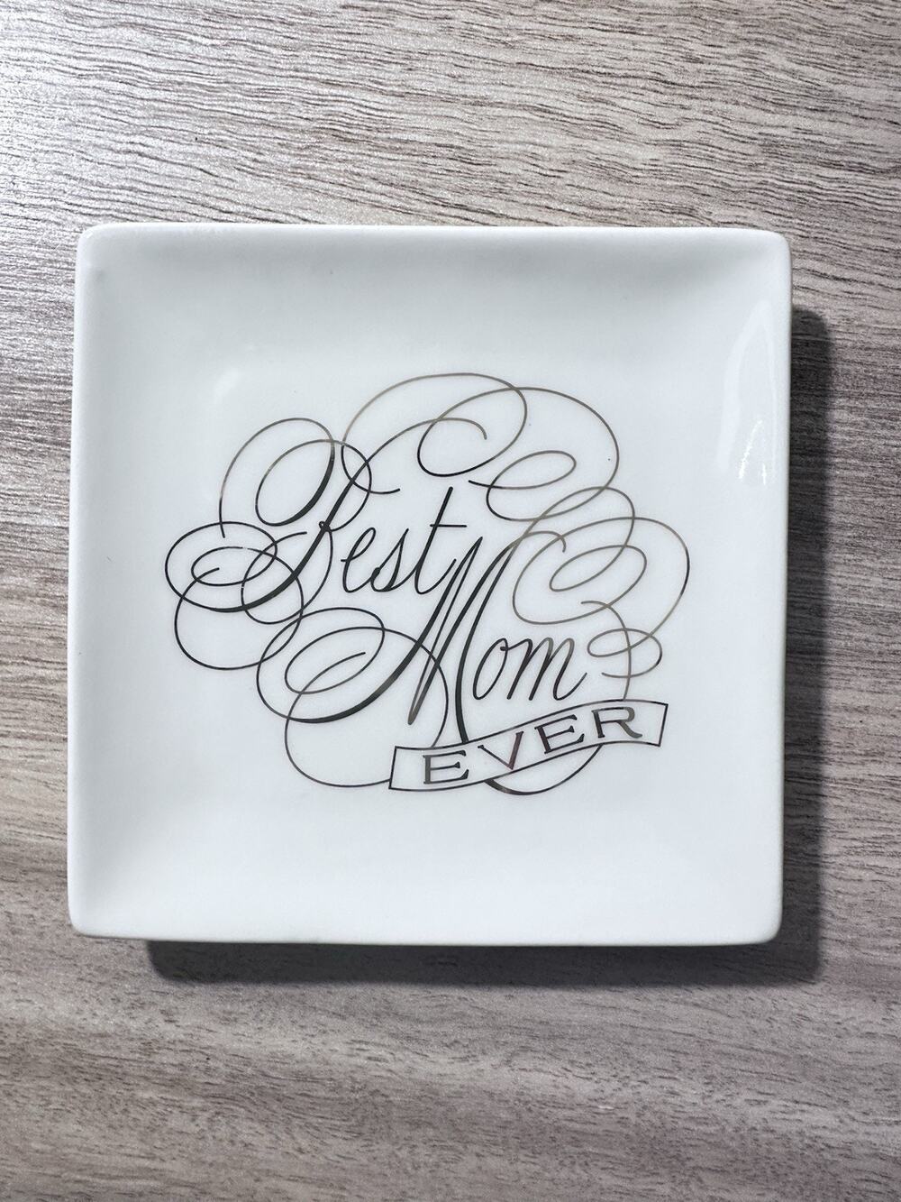 Fringe Studio "Best Mom Ever" Jewelry Dish Trinket Tray 4.5" New